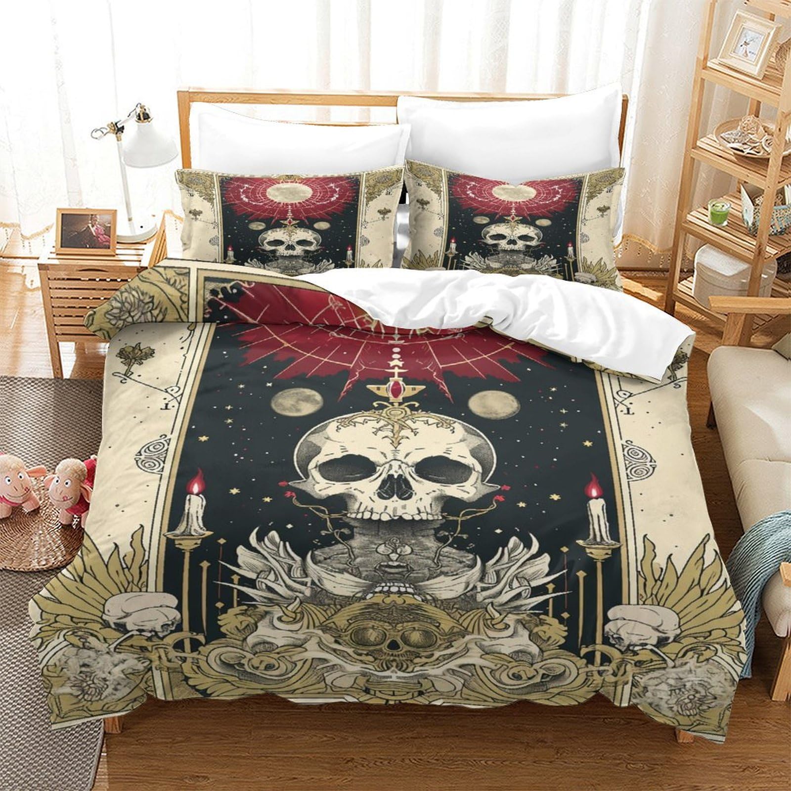 Housses de couettes 3D jour-mois en microfibre super douce haut de gamme