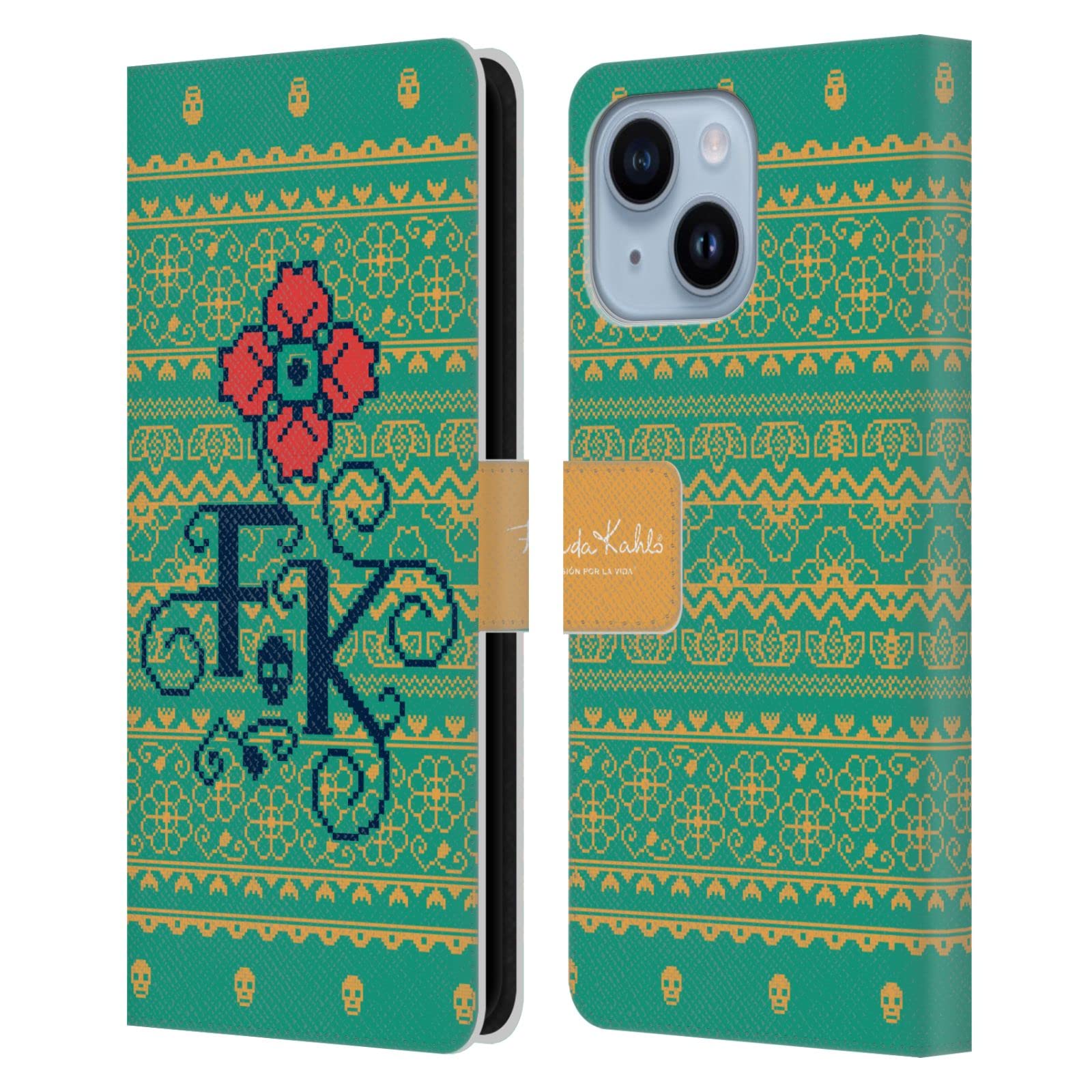 Coque portefeuille cuir iPhone 14 Plus Frida Kahlo aux finitions soignées