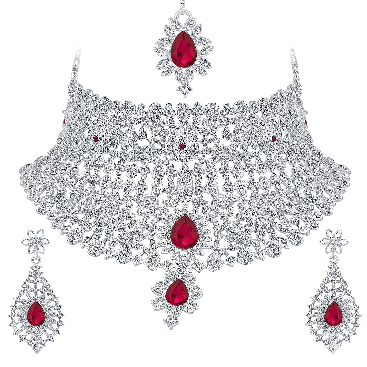Sukkhi Classic Rhodium Plated Ad Necklace Set For Women (3143NADS2050SK) (B09BNX5GBQ) Amazon Price History, Amazon Price Tracker