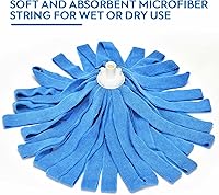 Vista 7 de Mopa de microfibra Matthew Compatible con recarga Ceda - Reemplazo de mopa comercial con mango de acero inoxidable de 54" y 2 cabezales de mopa