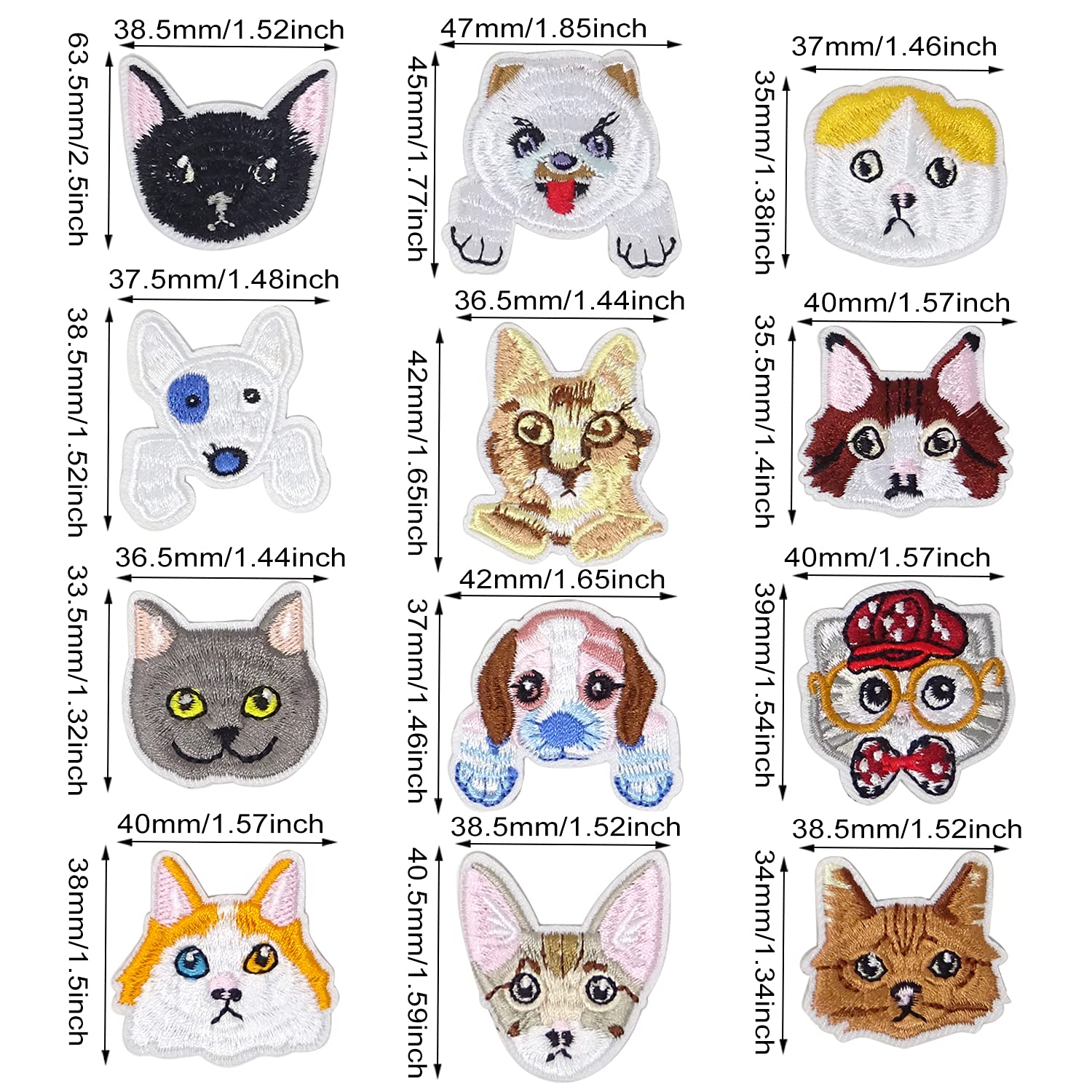 Veenewy Lot De 20 écussons Brodés à Coudre Ou à Repasser Pour Vêtements