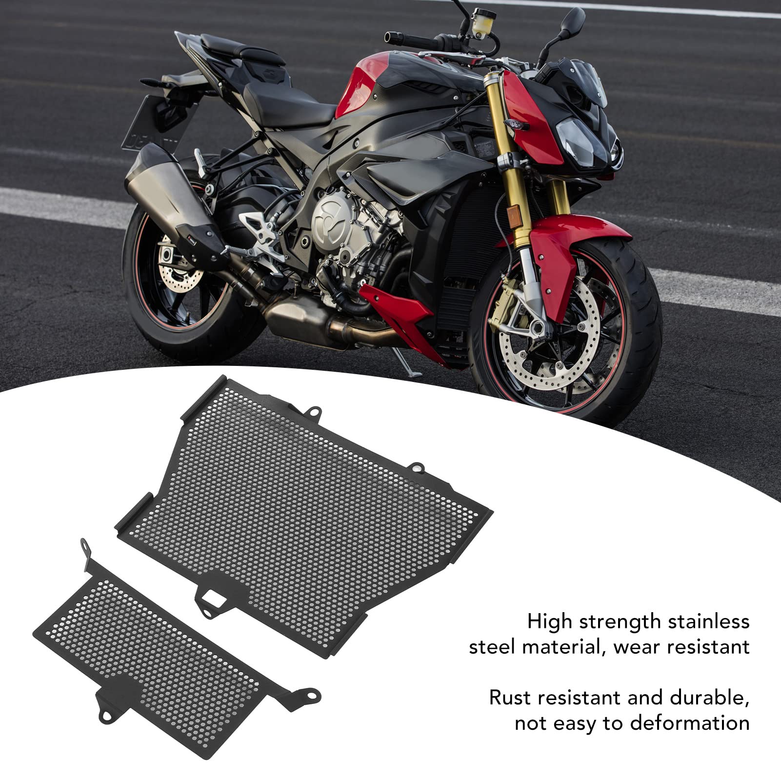 Protector de parrilla de radiador de motocicleta GRCFUMO 2pcs, protector de cubierta de rejilla de la rejilla del radiador de acero inoxidable para la motocicleta de acero