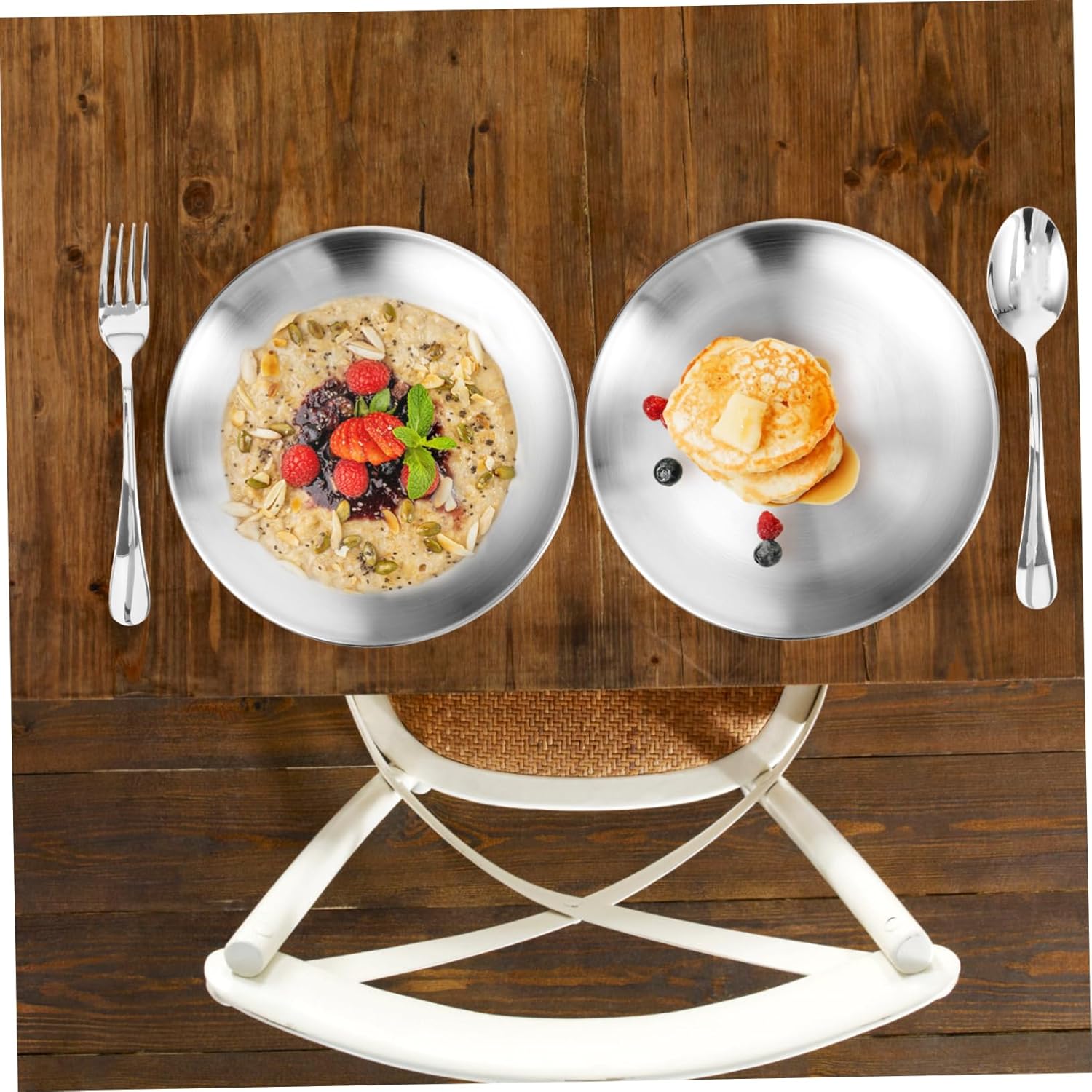 Camping Cutlery Kit Stainless Steel Utensils in Storage Bag Easy to Carry for Hiking Outdoor Activities