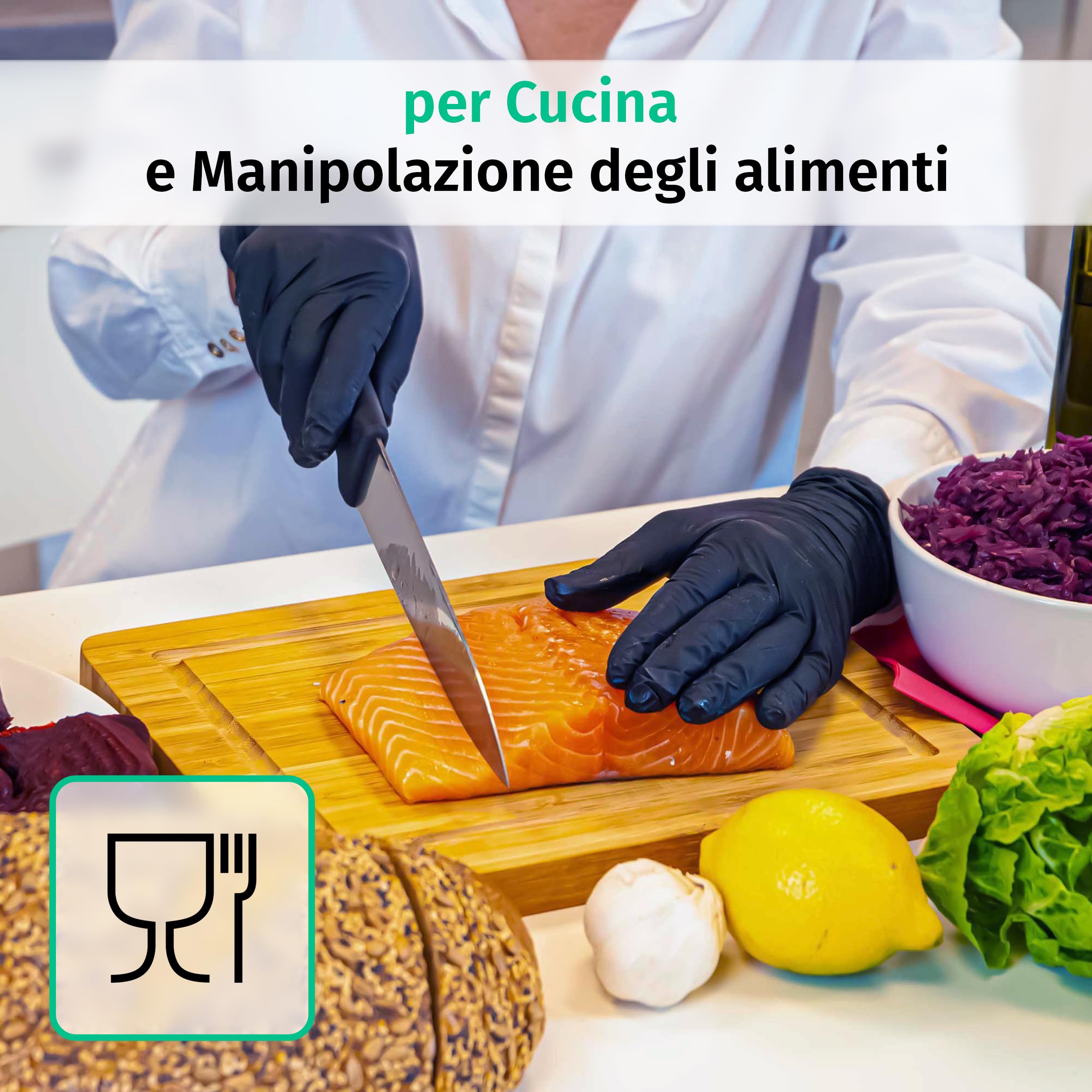 Guanti Nitrile S Neri 200 Pezzi Monouso Senza Lattice Senza Polvere