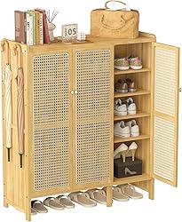 unho Bamboo Shoe Storage Cabinet: Wooden Shoes Rack Organ…