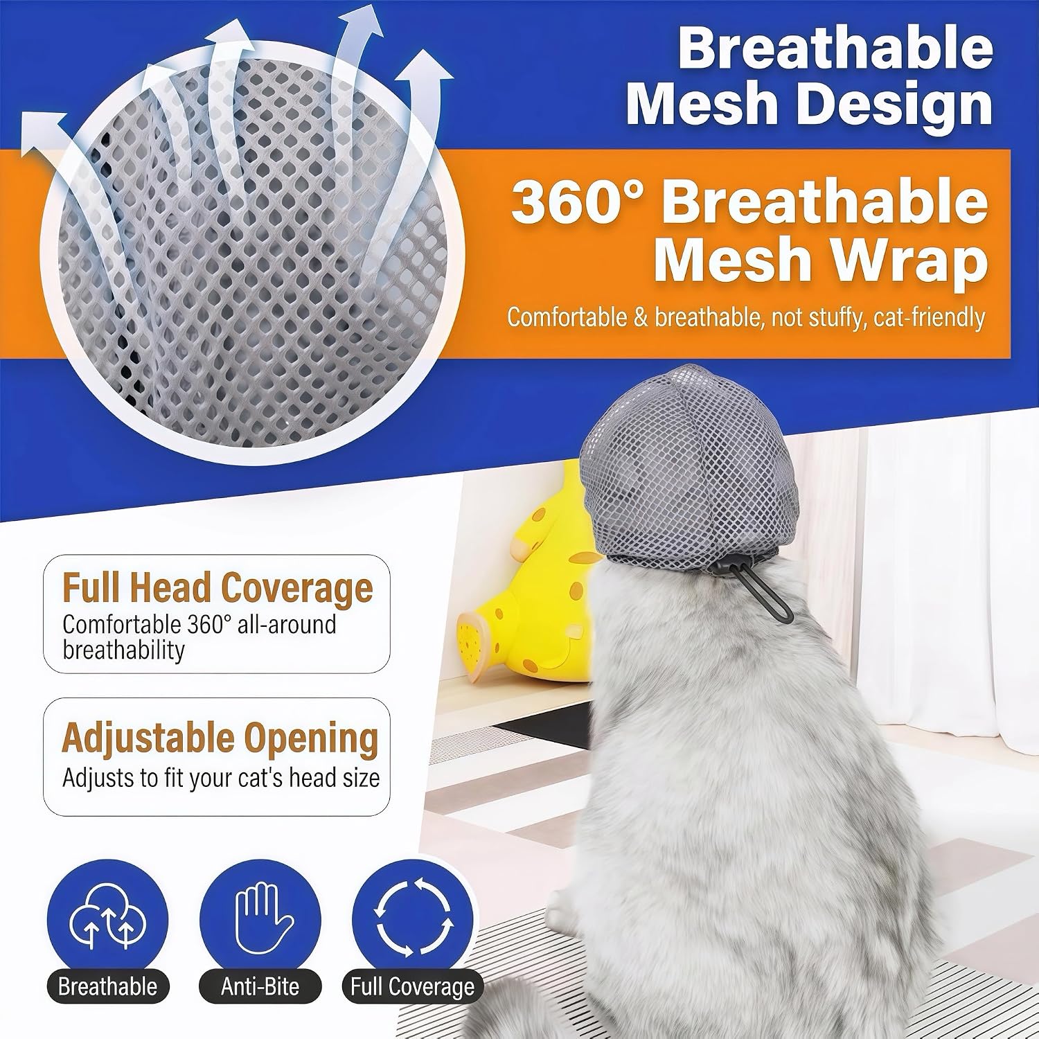 Cat Muzzle for Grooming and 4 Anti-Scratch Gloves image 4