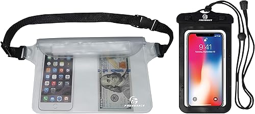 Freegrace Juego de bolsas impermeables con correa para la cinturafunda para bolsa, mantiene tu teléfono y objetos de valor secos y seguros, bolsas