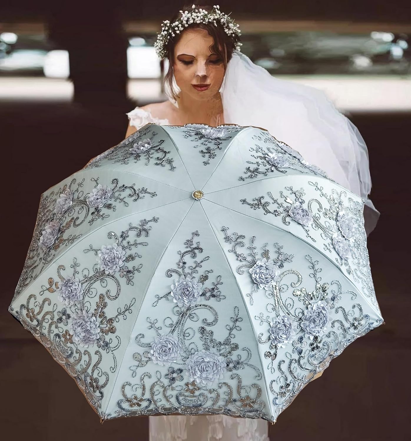 WENDIN Vintage Foldable Lace Parasol Gothic Umbrella rain Anti-uv Protection parasol sunblock umbrella dome Photo Props girls women lace umbrellas