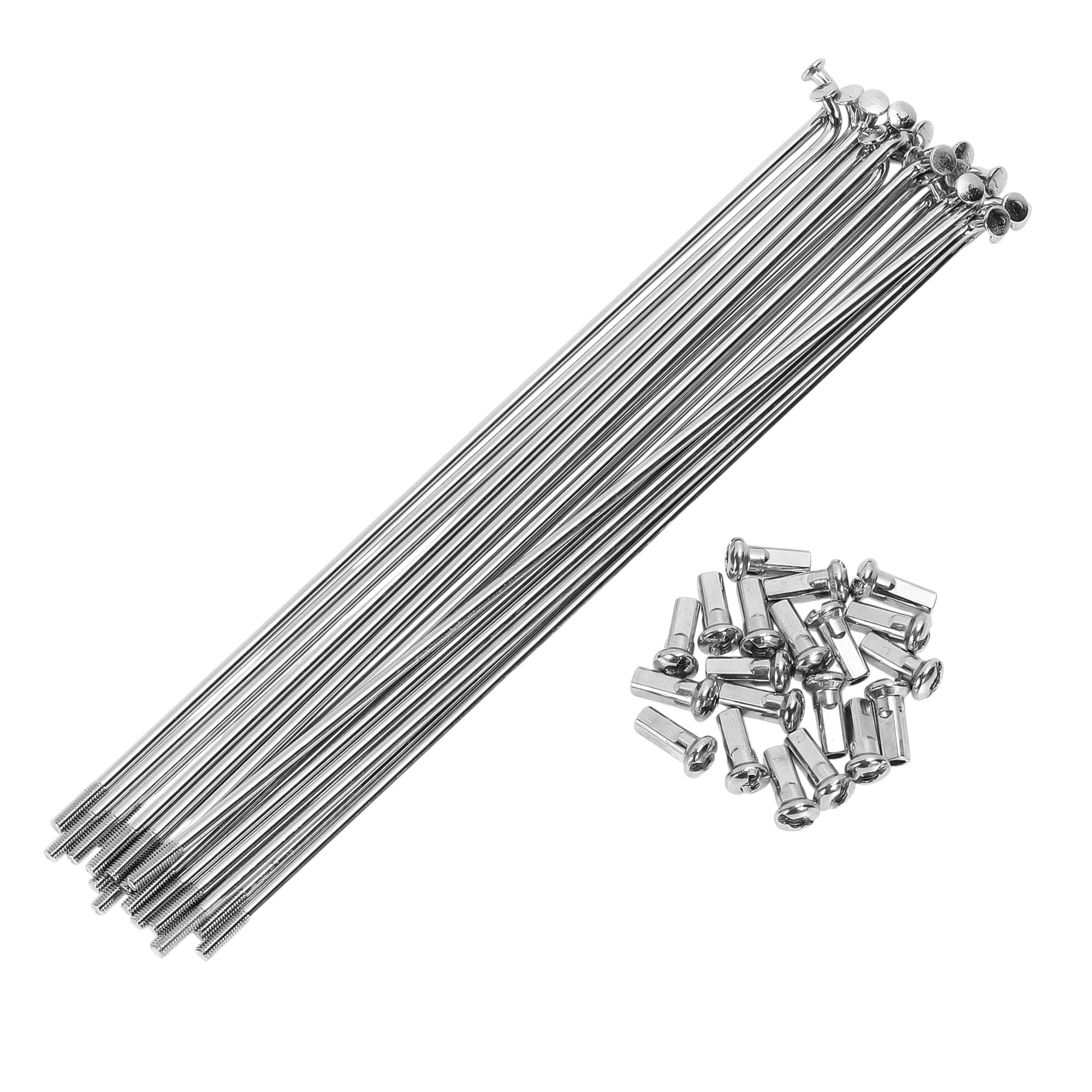REPAIROCK 20 Set 12G Bicycle Spokes 175mm Bike Wheel Spokes Carbon Steel Galvanized Silver Tone