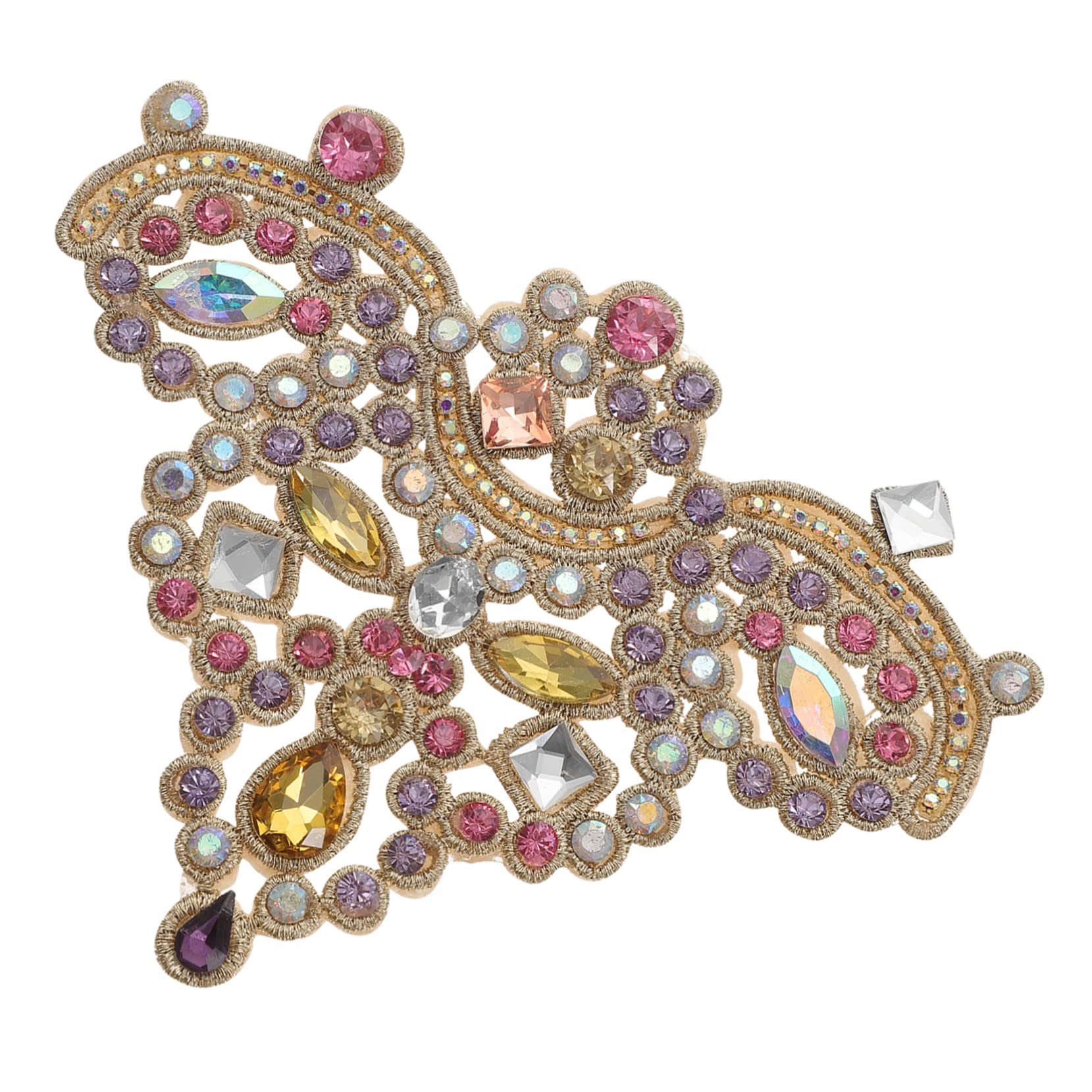 VILLCASE 5pezzi Rhinestone Applique Patch Per Abbigliamento Decorazione Termoadesiva Glitter Per Scarpe Borse e Accessori Per e Riparazioni Di Vestiti
