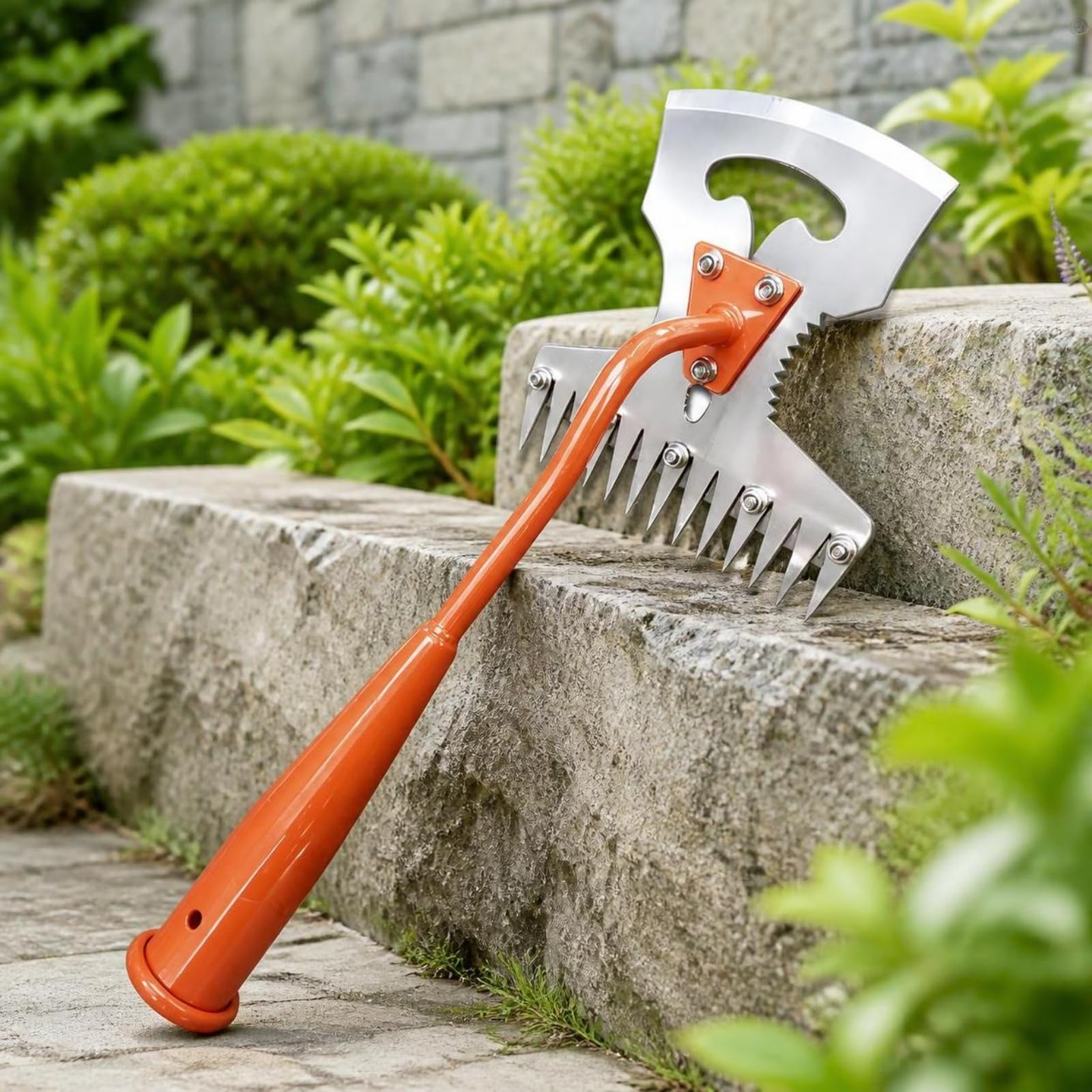 Sarchiatore Manuale in Acciaio Temperato | Multifunzione, Sarchiatore a Doppia Testa, Smontabile, Rastrello per Erbacce, Aiuole, 17 Denti