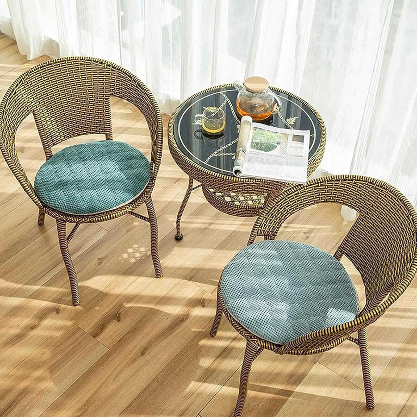 Generisch Rund Stuhlkissen 6er 4er 2er Set, Indoor Outdoor Sitzauflage