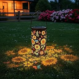 Toerjii Lampe Solaire Exterieur,IP65 Étanche Eclairage Exterieur Solaire,Lampes Solaires de jardin Colorées en forme de tournesols pour Chemins,Decoration Jardin Exterieur (A)