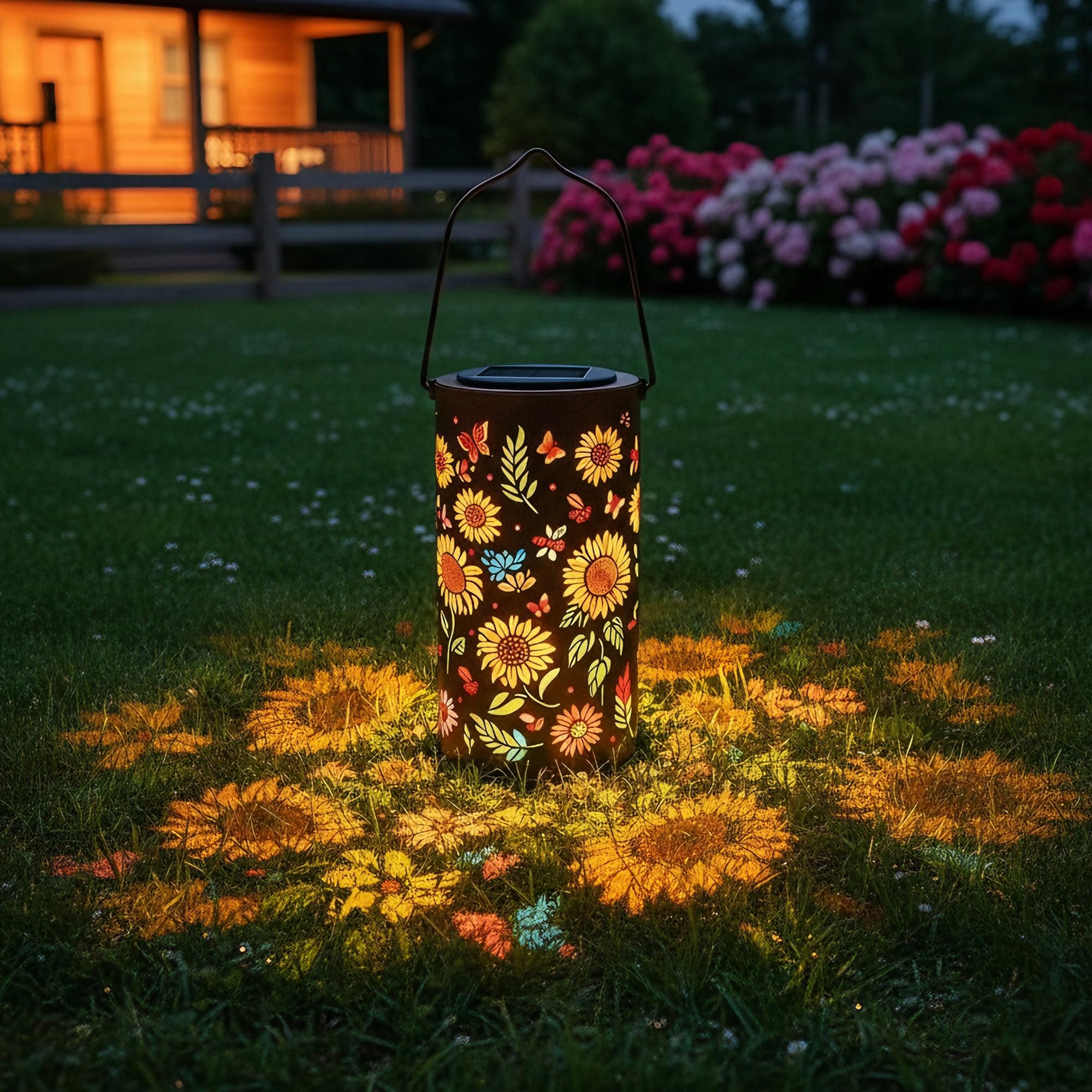 Toerjii Lampe Solaire Exterieur,IP65 Étanche Eclairage Exterieur Solaire,Lampes Solaires de jardin Colorées en forme de tournesols pour Chemins,Decoration Jardin Exterieur (A) - 2