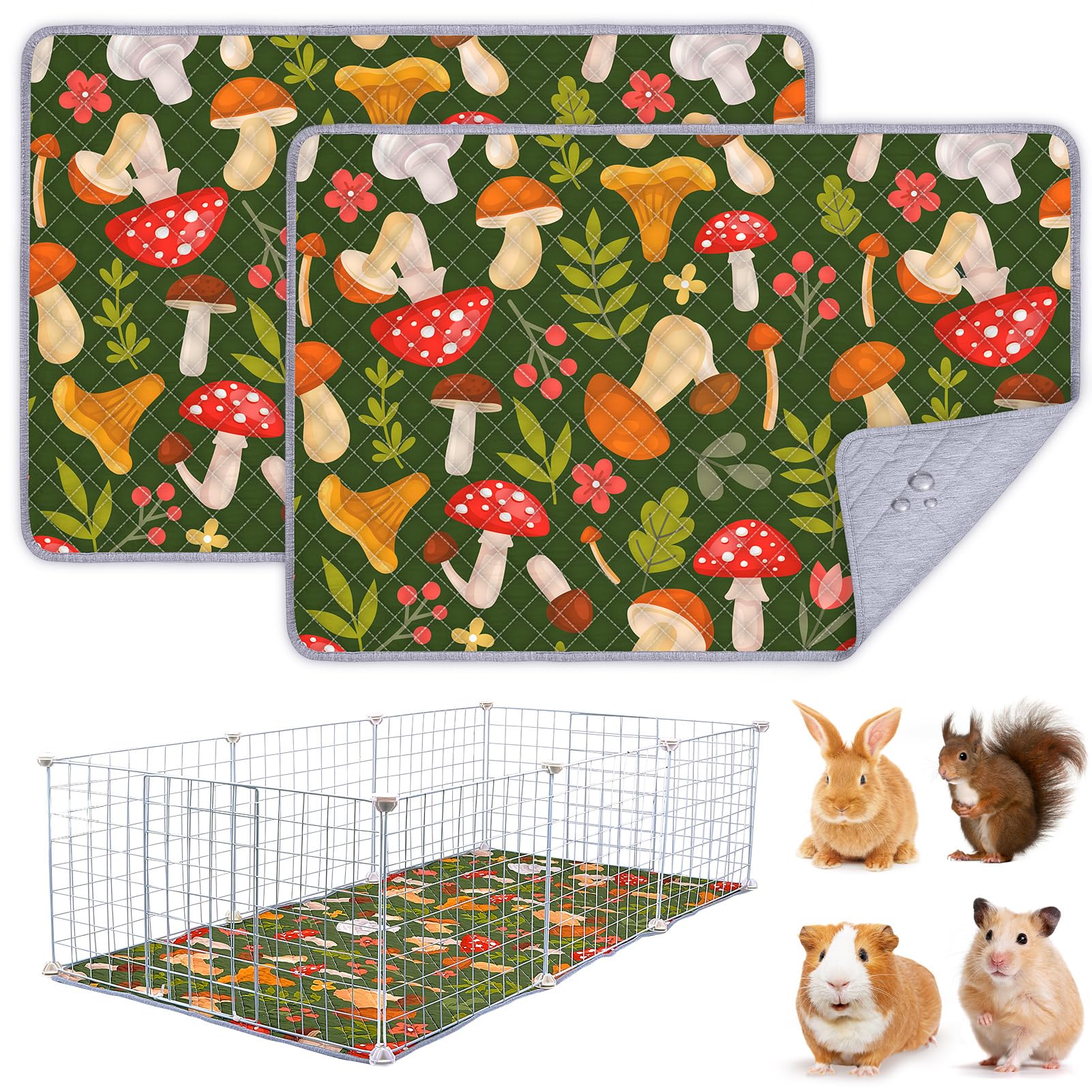 2 Pack Guinea Pig Cage Liner,Washable Guinea Pig Bedding,Reusable Guinea Pig Mat,Waterproof Super Absorbent Guinea Pig Mat,Brown,120x60CM — view 13