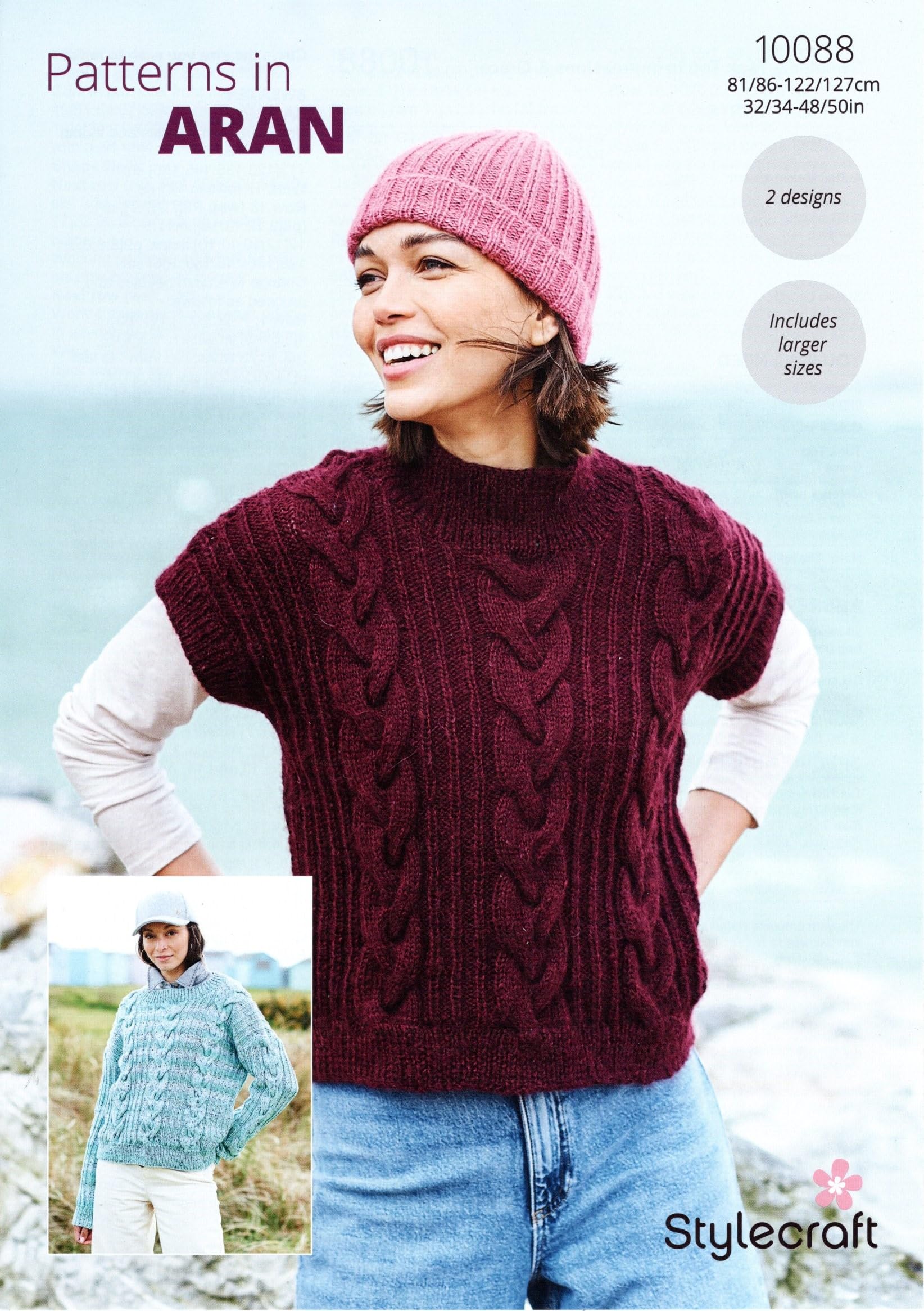 Stylecraft Aran Knitting Pattern - 10088 Ladies Tank Top & Sweater