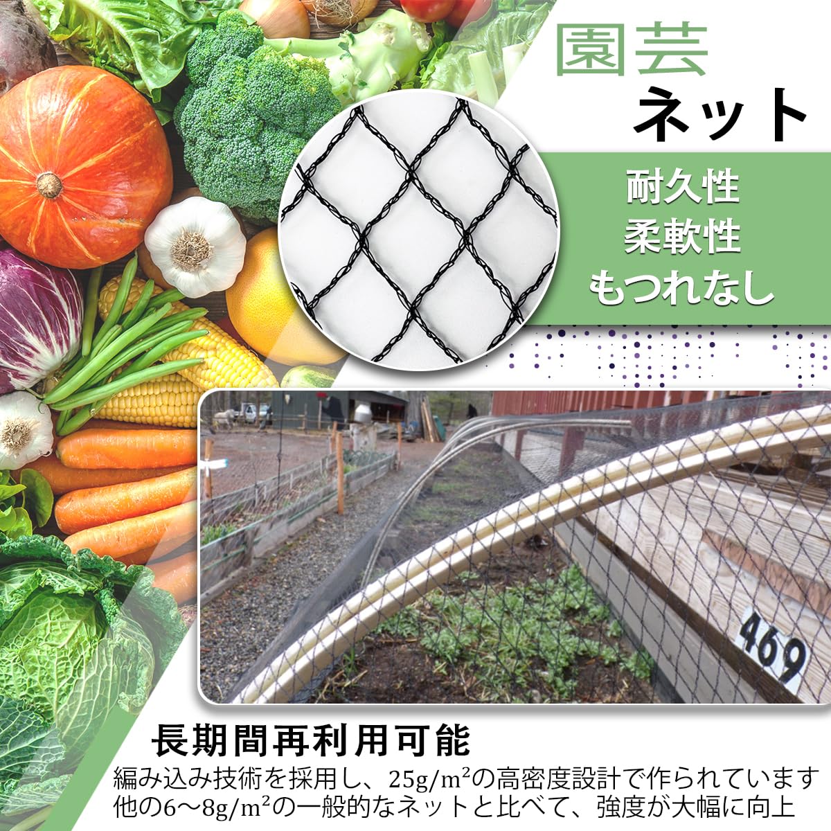 Amazon.co.jp: 3m x 9m 防鳥ネット 13mm網目 結束バンド50本付き