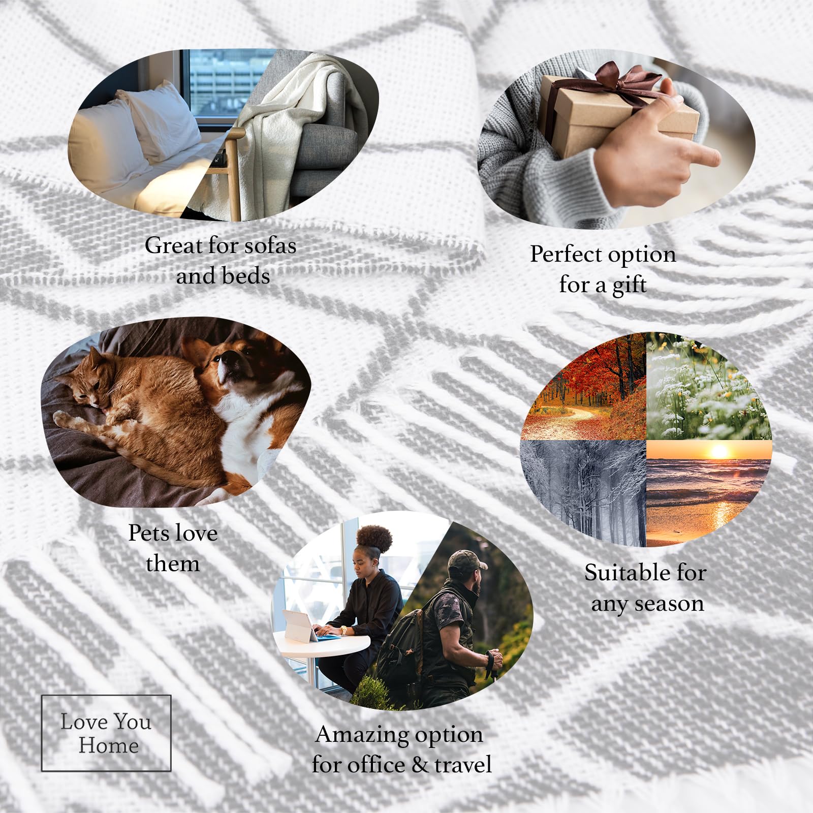 LONG CREATE Coperta In Ciniglia Per Divano, 127 X 152,4 Cm, Morbida E Accogliente Con Frange E Nappe, Per Letto, Divano, Sedia, Leggera, Decorativa, Stile Bohémien, Per Regalo, Verde Oliva - Foto 5