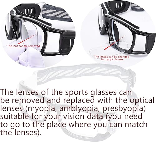 Miniatura 3 de SooGree Gafas deportivas de baloncesto para hombres y mujeres, gafas de seguridad, gafas de deporte, antivaho y choque de colisión