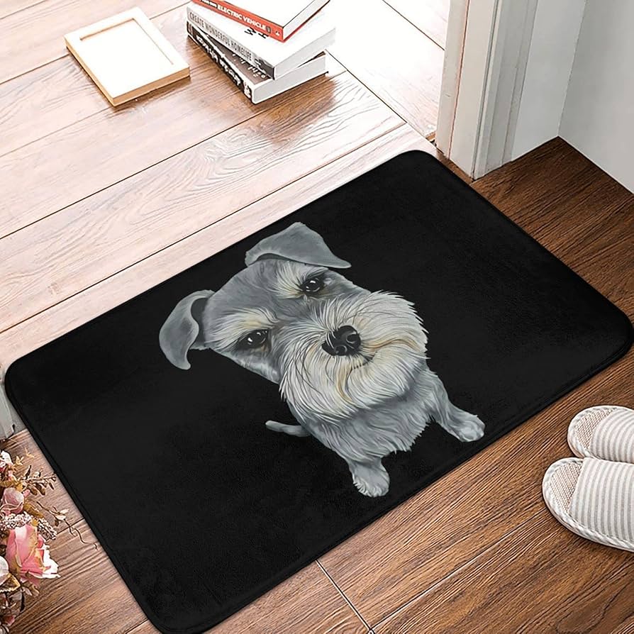 シュナウザー★ラグ★カーペット Amazon | かわいい シュナウザー 犬柄 カーペット 長方形