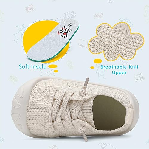 Miniatura 4 de Zapatos deportivos para niños y niñas pequeños, zapatos para caminar descalzos, zapatos de tenis ligeros y transpirables para los primeros bebés