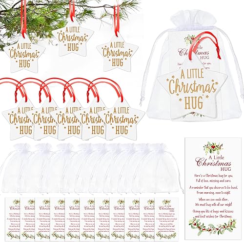 Vista 15 de 18 piezas de adornos de Navidad, regalos a granel, regalos de agradecimiento para compañeros de trabajo, empleados, letreros de cerámica