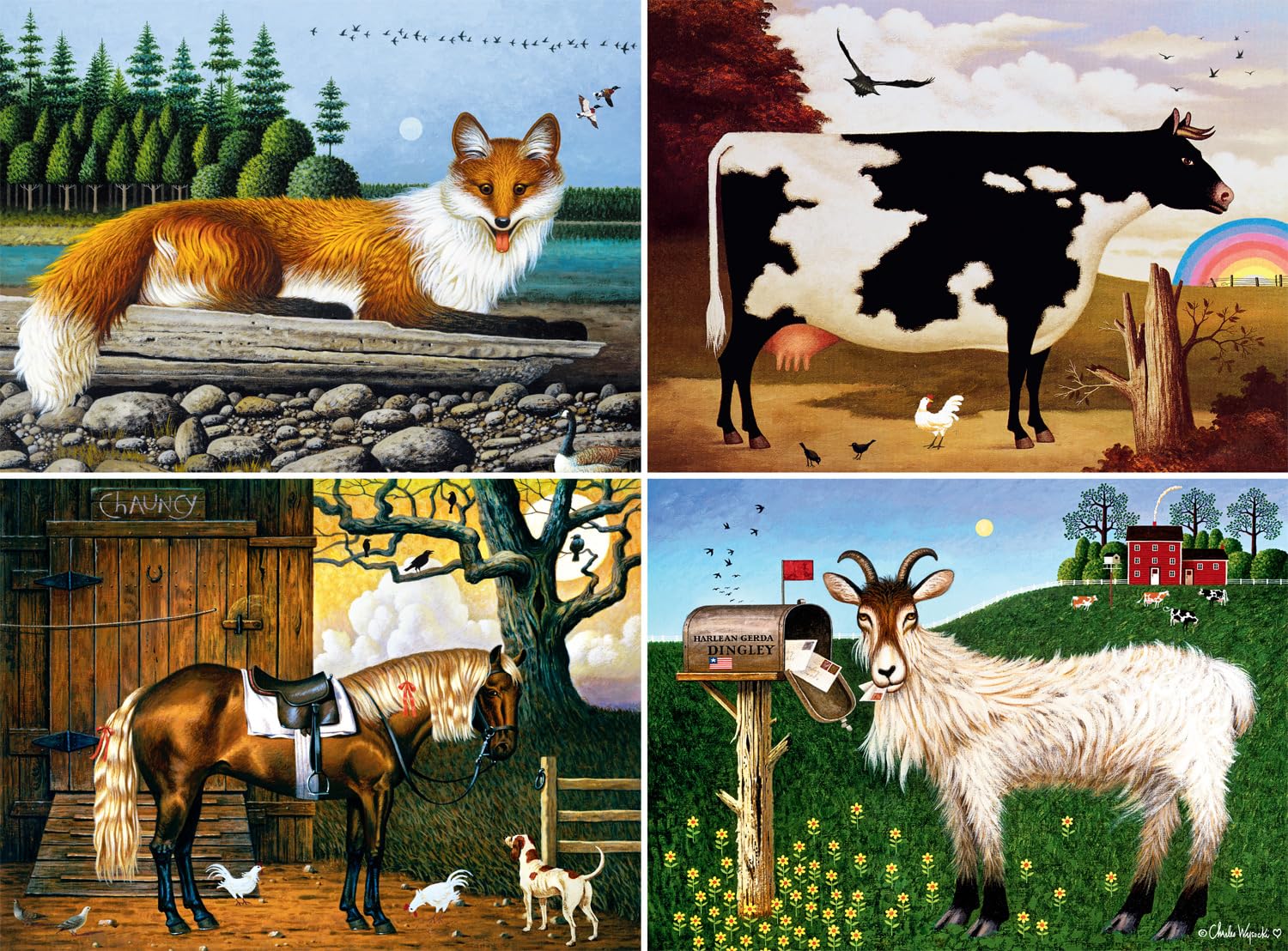 Buffalo Games - Charles Wysocki - Animal Collage - 1000 Piece Jigsaw Puzzle for Adults Challenging Puzzle Perfect for Game Nights - Finished Size 26.75 x 19.75