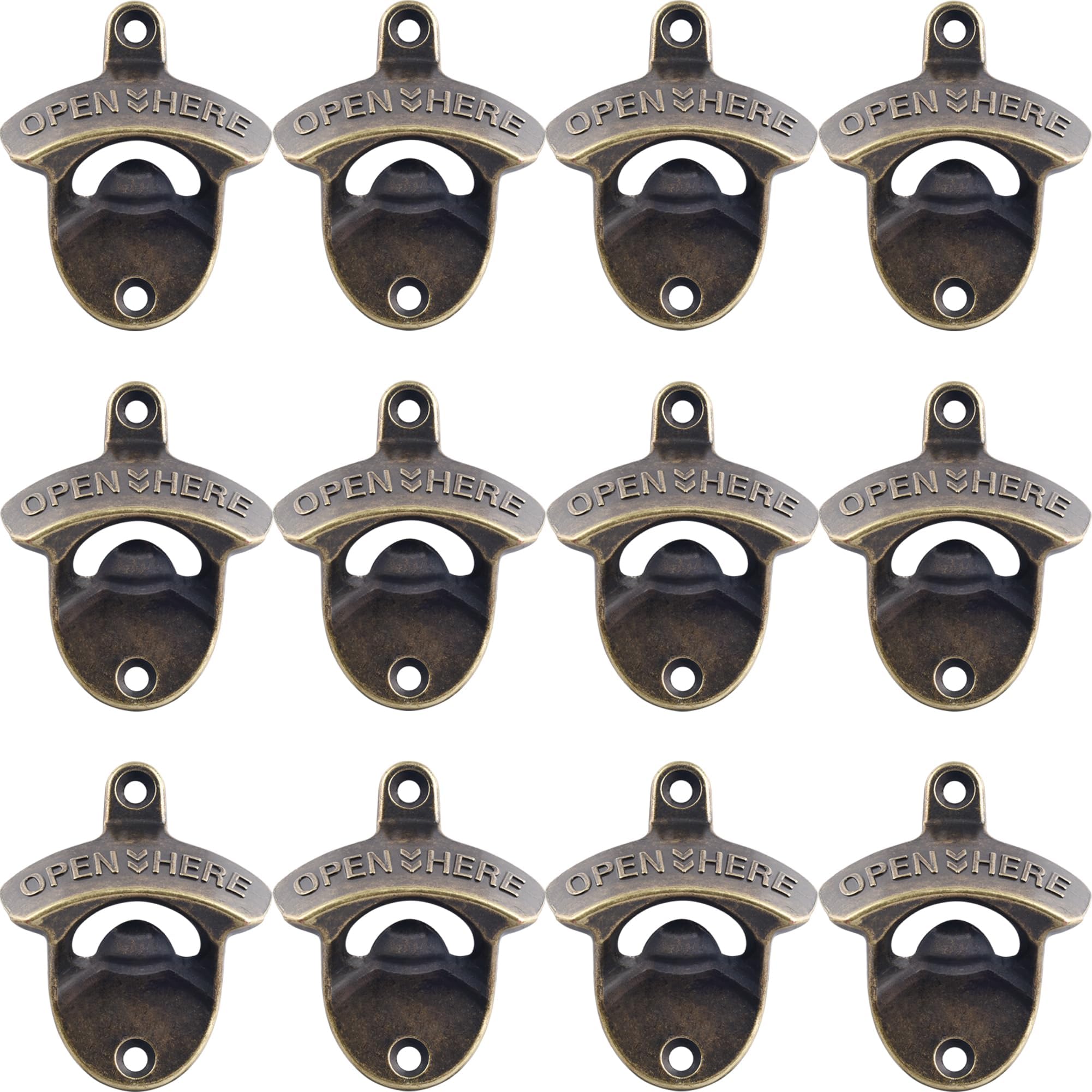 RONYOUNG 12PCS Wall Mounted Bottle Opener Vintage Beer