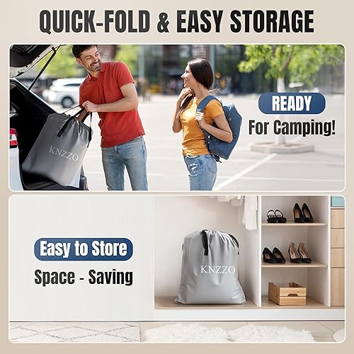 Miniatura 9 de Colchón de aire Queen con bomba incorporada, colchón inflable superior de 18 pulgadas con tela flocada impermeable, cama inflable rápida de tres