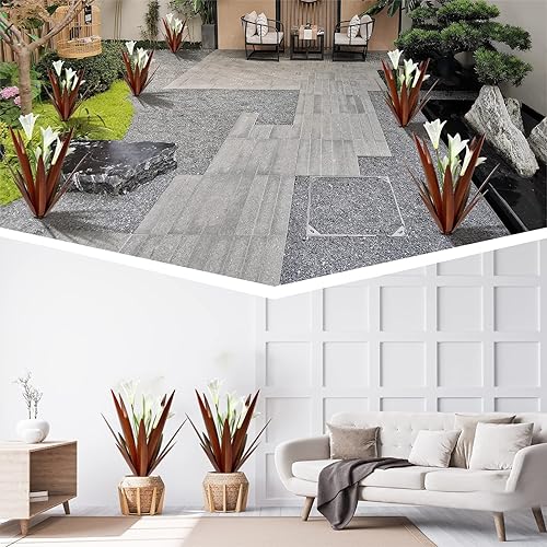 Miniatura 6 de Homight Planta de agave de metal para decoración al aire libre, lirio mexicano, patio, jardín, regalo, decoración del hogar, estatua de jardín de