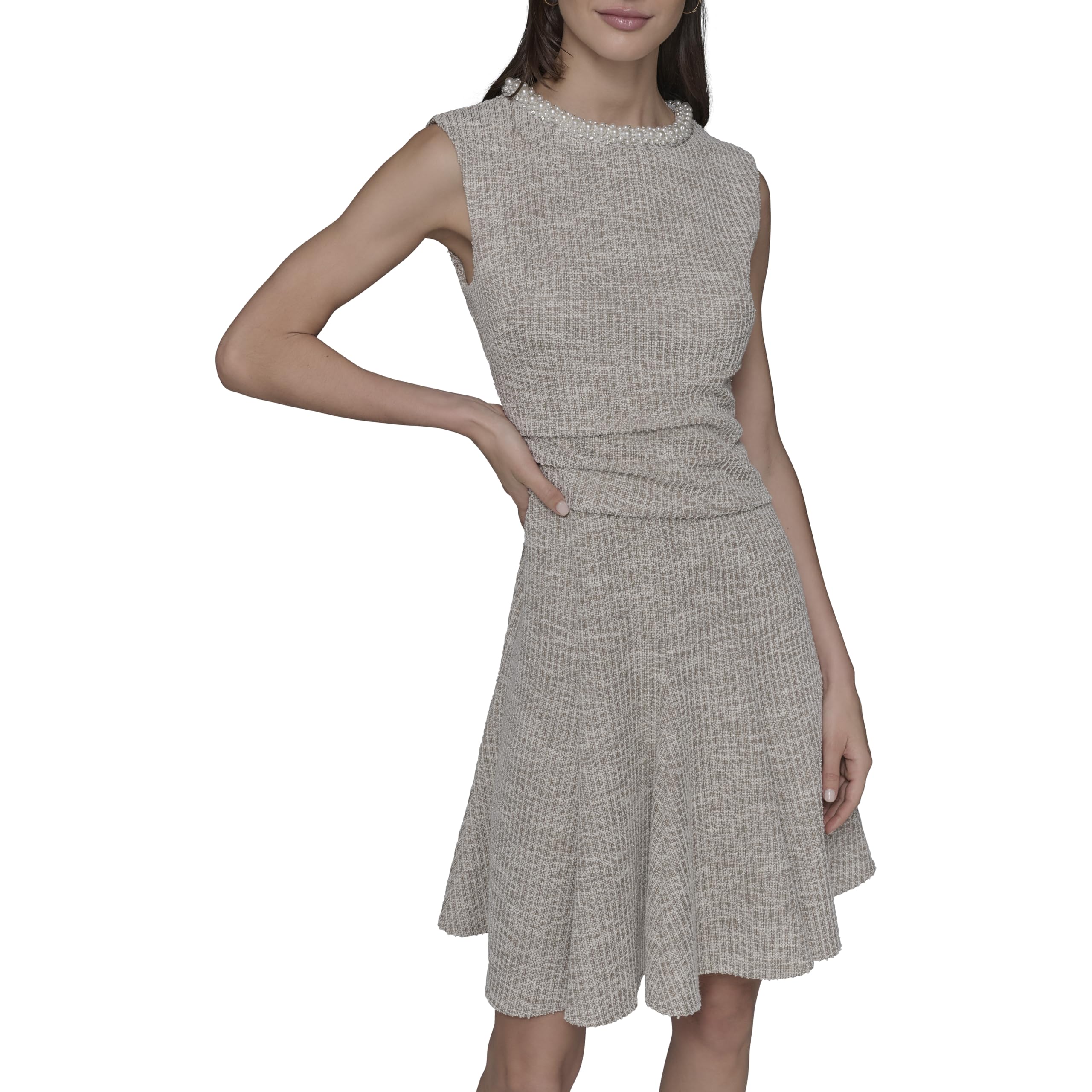 Karl Lagerfeld Women's Flare Skirt Sleeveless Stretch Dress