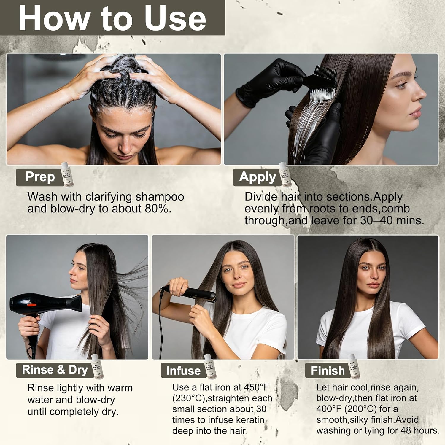 Hair Keratin Treatment 100ml, lonstin Smoothing & Straightening Treatment with Natural Shine, Long-Lasting Smooth Results, Clarifying Shampoo Compatible, For All Hair Types