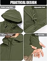 Vista 7 de CRYSULLY - Chaquetas tácticas militares deportivas de hombre, abrigos de forro polar con capucha, chaquetas de aventura al aire libre