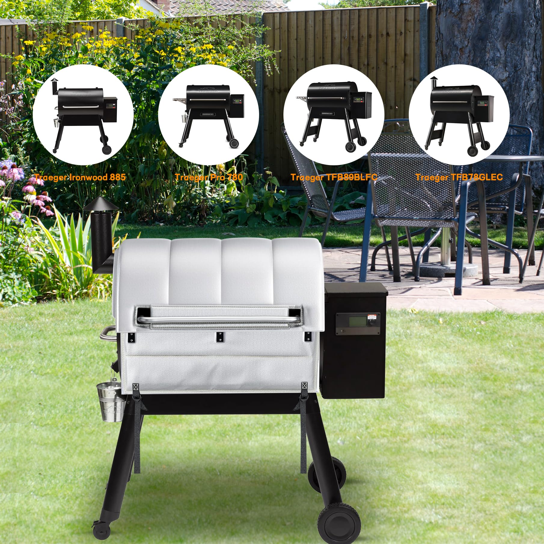 Grillisolierdecke Für Traeger Pro 780 & Ironwood 885 – Wärmedämmung Für Pelletgrills, Spart Bis Zu 50% Pellets