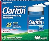 Claritin Allergy Medicine for Adults, 24-Hour Non-Drowsy Loratadine 10mg Pills, Antihistamine, 100 Tablets