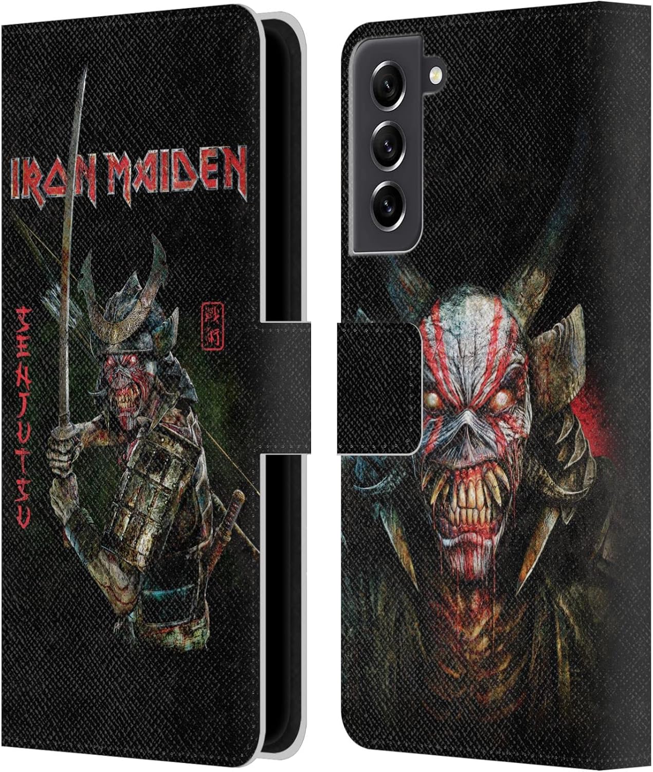 Head Case Designs Officially Licensed Iron Maiden Album Cover Senjutsu Leather Wallet Case Compatible with Samsung Galaxy S21 FE 5G