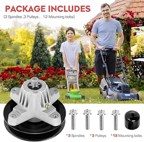 Miniatura 7 de Kit de reconstrucción de cubierta de cortacésped de 50 pulgadas para LTX1050KH LTX1050VT SLTX1050, 3 husillos 618-04825 618-05016 918-04825/3