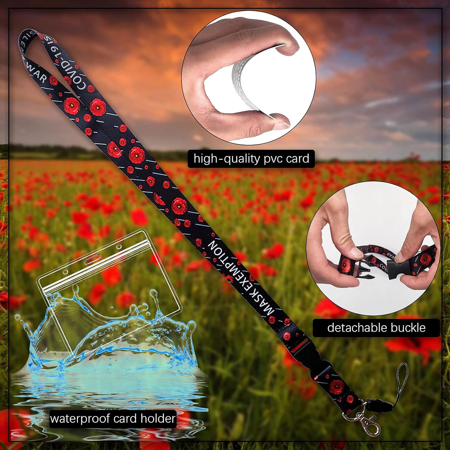 Face Mask Exemption Lanyard Card Kits (2 Packs), Exempt from Wearing