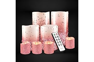 FURORA LIGHTING Rose Gold Glitter LED Candles