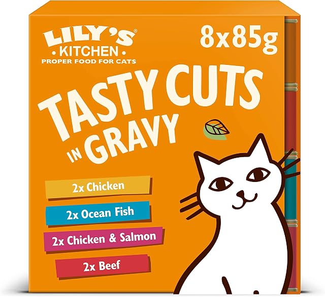 Lily's Kitchen Adult Wet Cat Food 48 x Tins (85g) - Tasty Cuts in Gravy mixed Multipack