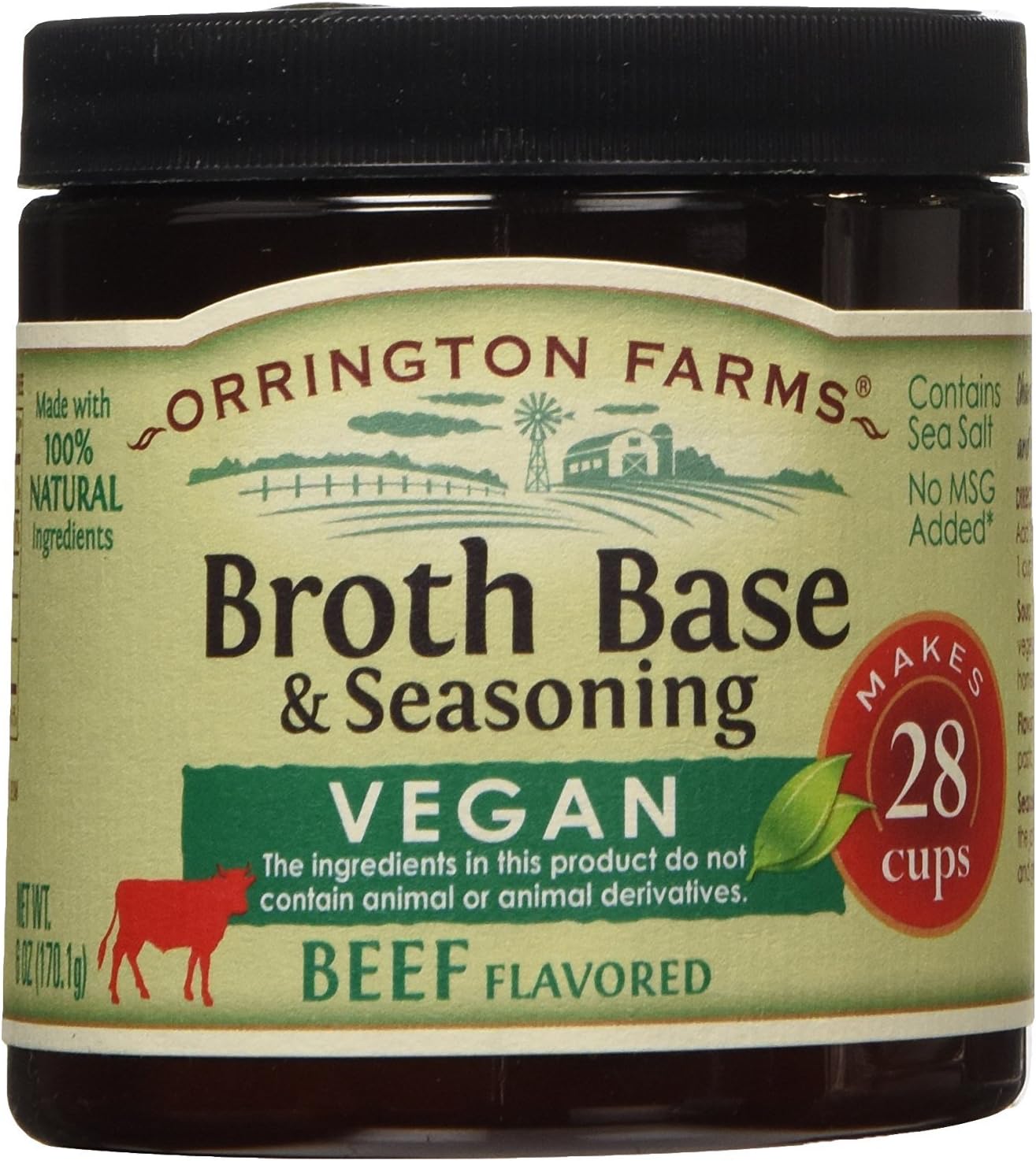 Orrington Farms - Vegan Beef Flavored Broth Base, 6 oz. (Pack of 6)