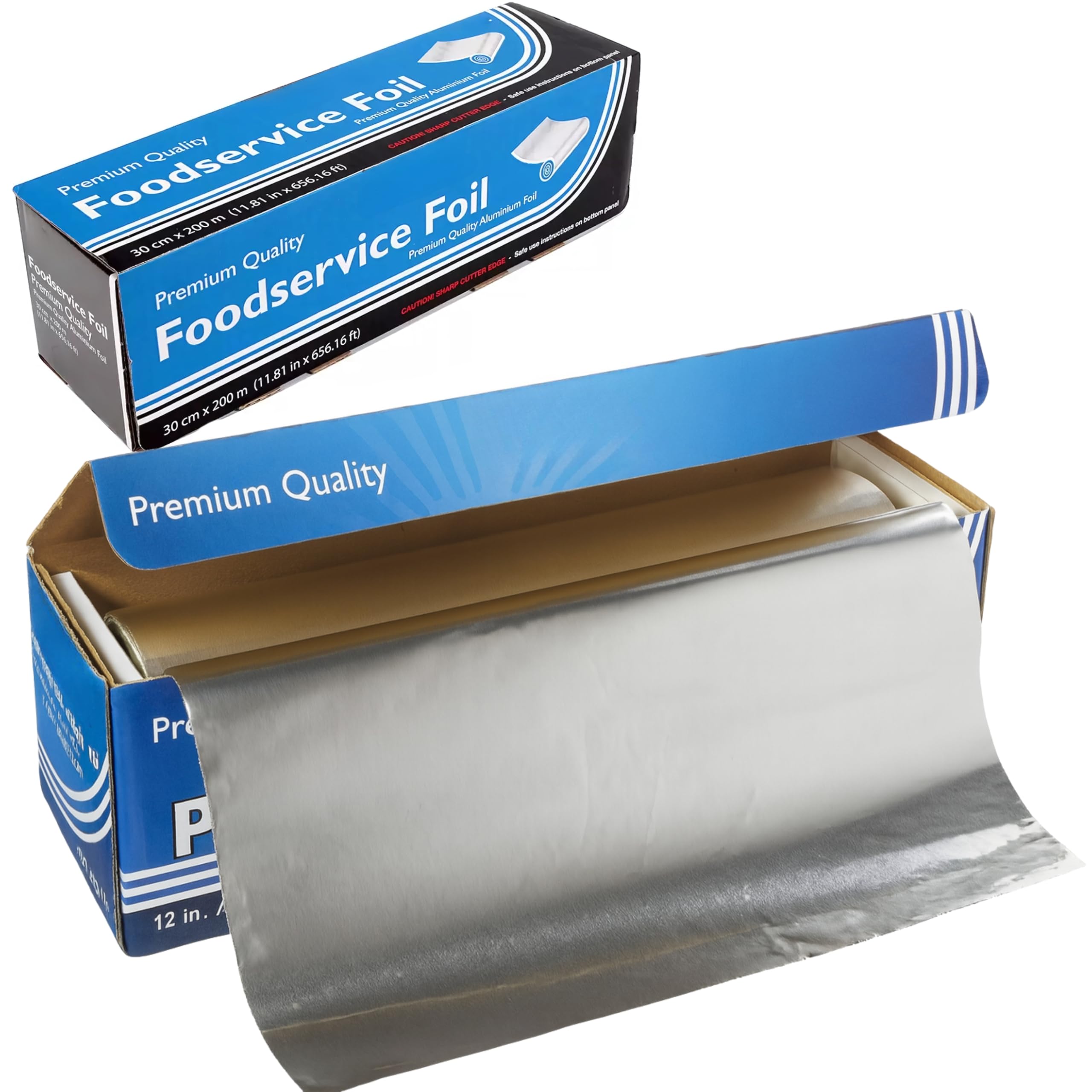 Foodservice - Rotolo di pellicola di alluminio compatibile con Kirkland, spessore 30 cm x 200 m, per ristorazione, barbecue, arrosti, resistente