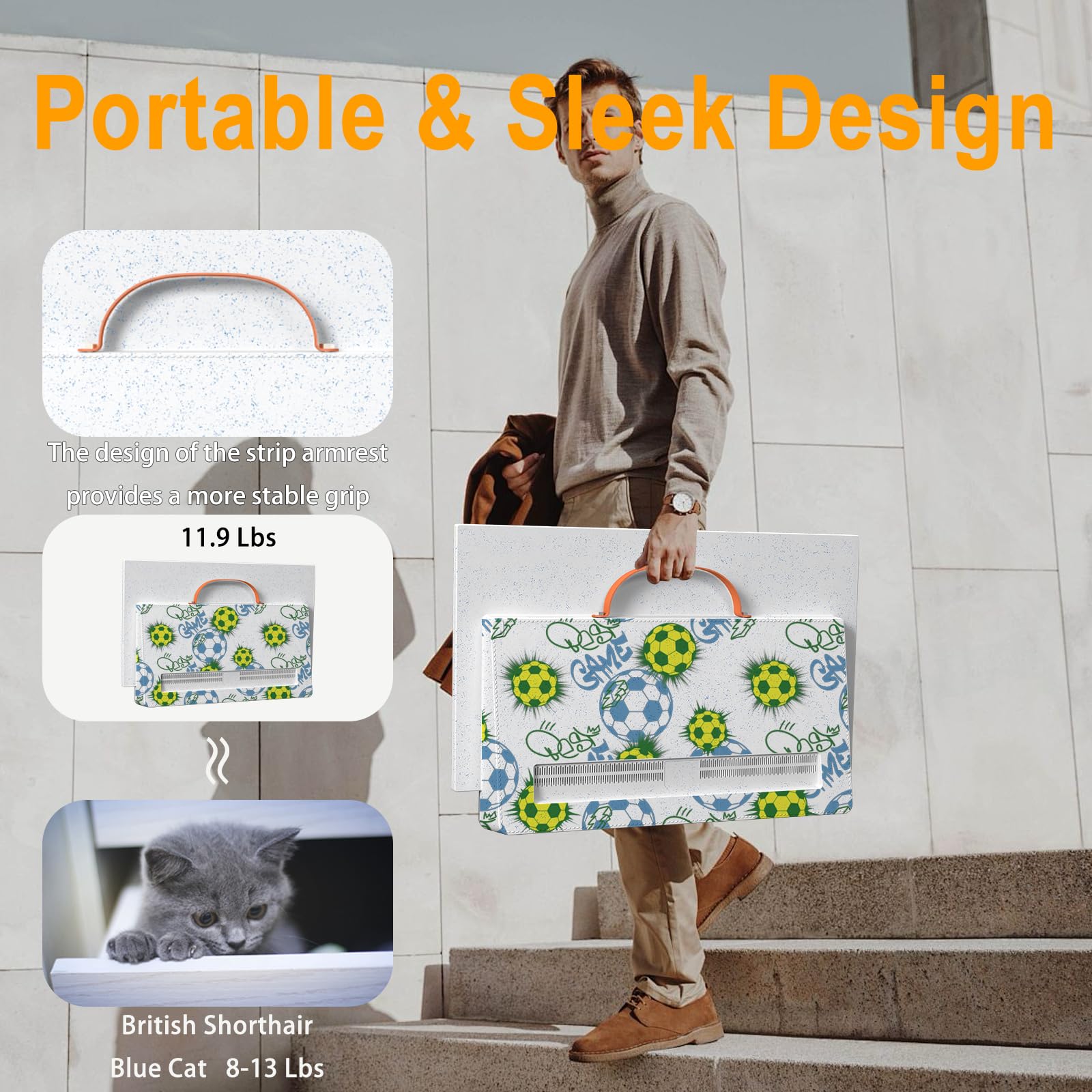 27 Inch Portable Smart TV, Android 14 OS, Built-in Battery Powered, FHD HDR Display, 60Hz Refresh Rate, Dolby Audio, WiFi, Chromecast, Voice Remote, for Bedroom, Game Day Parties, Camping & Travel