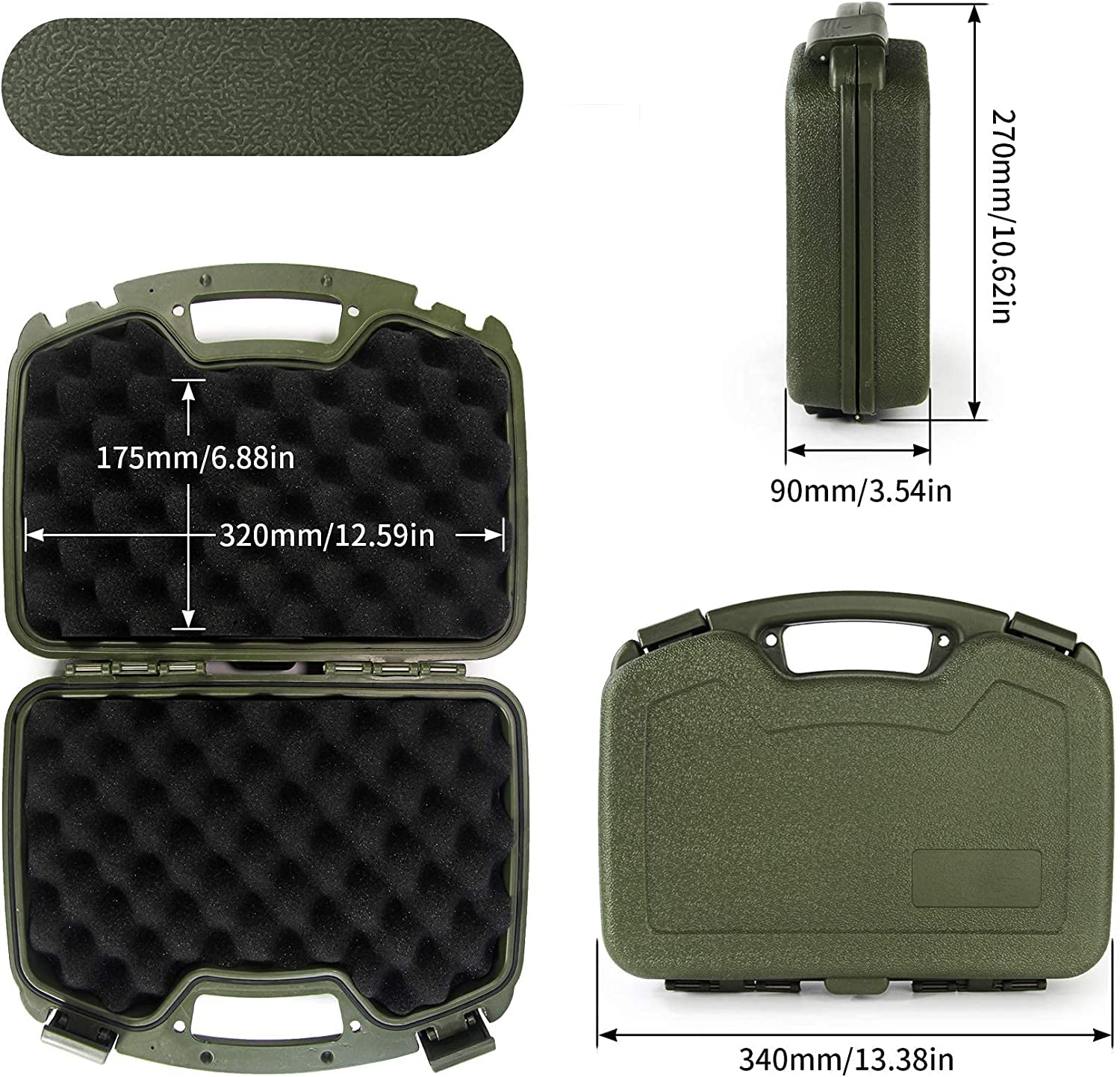 VicBre Pistolen Hartschalenkoffer mit Schaumstoff, abschließbare wasserdichte tragbare 2 Handfeuerwaffen Magazin Aufbewahrungsbox für Outdoor Shooting Jagd Schießstand