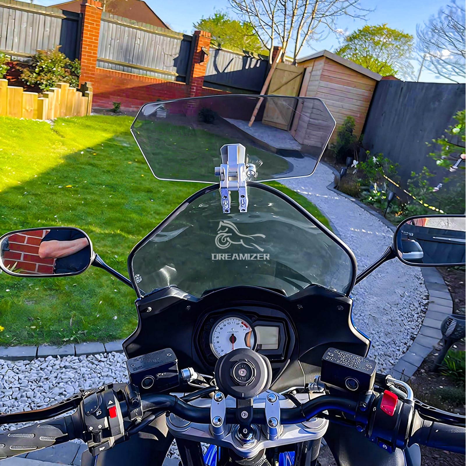 DREAMIZER Parabrezza moto, Universale parabrezza moto, Parabrezza e Deflettori per YZF R1 R3 R6 TMAX XMAX 300 Tracer 900 FZ6 CBR250 CBR600 PCX125 V-Strom 250 650XT SV650s R1200GS F800GT Tiger 800
