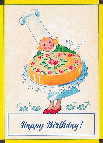 Miniatura 8 de Pixiluv Tarjeta de felicitación de feliz cumpleaños  Regando las flores adorables niños jardinería  Deseos de cumpleaños Vintage Tarjeta de