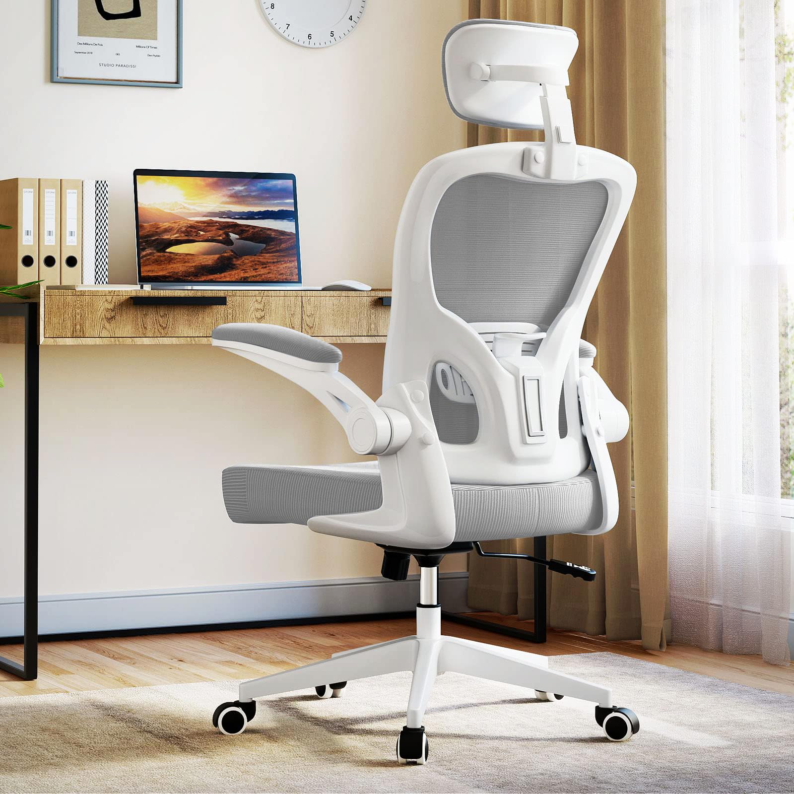 kenvc Mesh Office Chair, Ergonomic Office Chair with Headrest & Lumbar