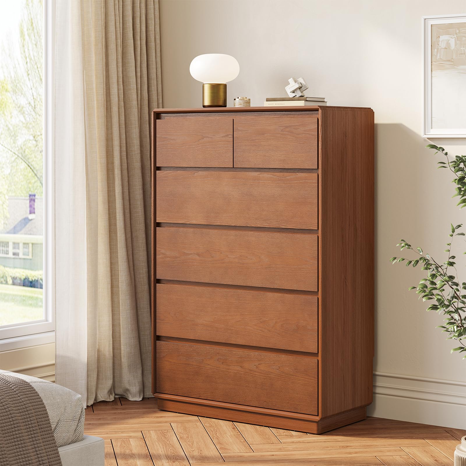 SUCSSRICH Solid Wood 6 Drawer Dresser