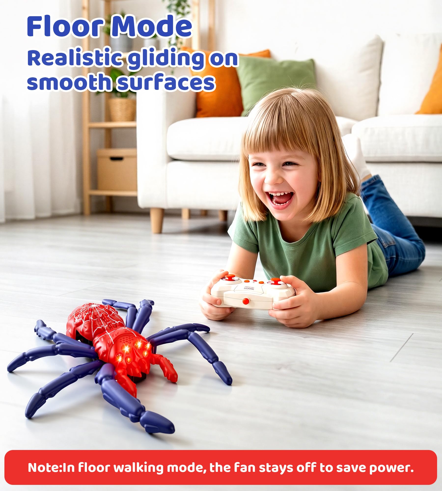 snookids Ragno arrampicata, robot radiocomandato per bambini con rotazione a 360°, occhi LED luminosi, regalo di compleanno per ragazzi e ragazze dai 3, 4, 5, 6, 7 e 8+
