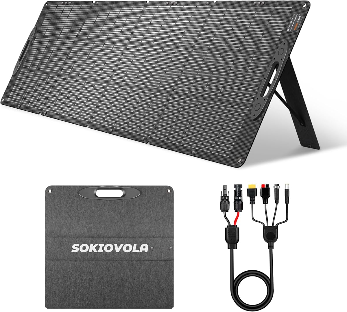 200W Portable Solar Panels,Foldable Solar Panel,IP68 Waterproof & Durable Up to 25% Efficiency N-Type Solar Cell ETFE Folding Solar Panel Kit,for Power Station Outdoor Camping RV Blackout